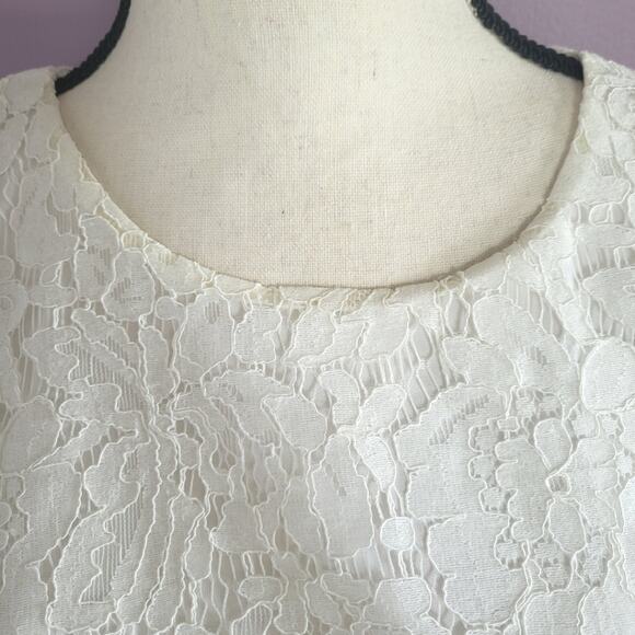 NWT Lulus Devotion White Lace Scalloped Layered Short Sleeve Formal Dress - Picture 9 of 16